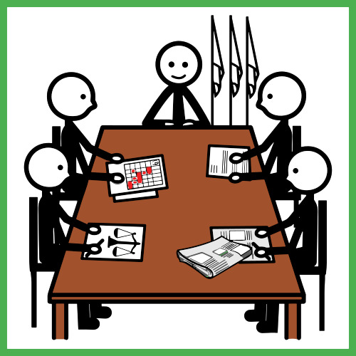 icono reunión en mesa