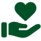 icono mano sosteniendo corazón